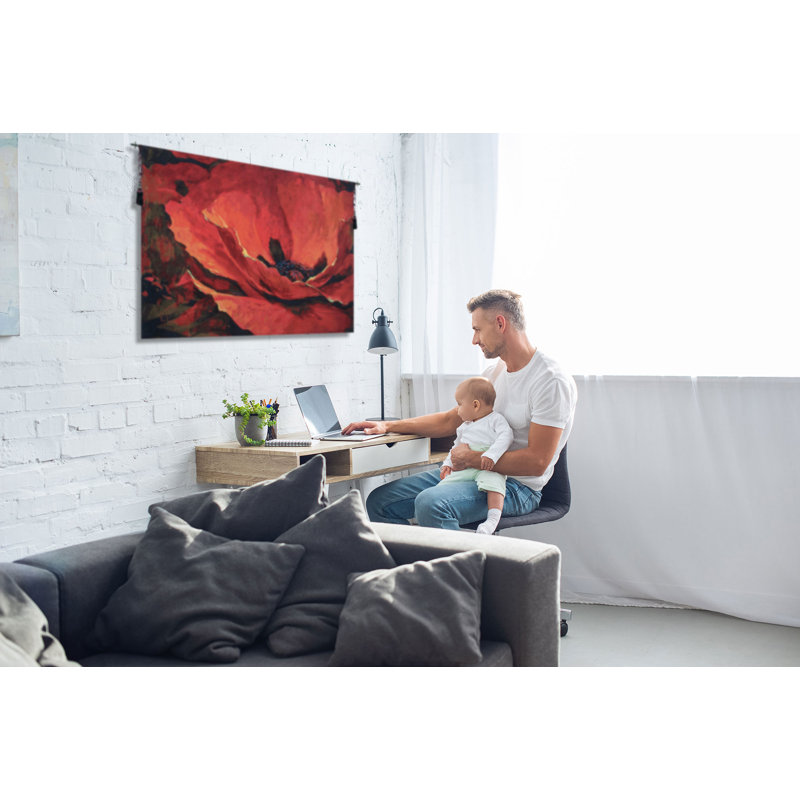 Loom Woven Cotton Blend Wall Hanging, 48" H x 64" W x 0.15" D