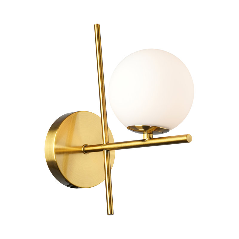 Modena - 1-Light Wall Sconce - Black, Plated Brushed Brass, White