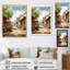 «Beige Red Minimalist Artwork of Village», reproduction d'art sur toile-1496000874-1496000873