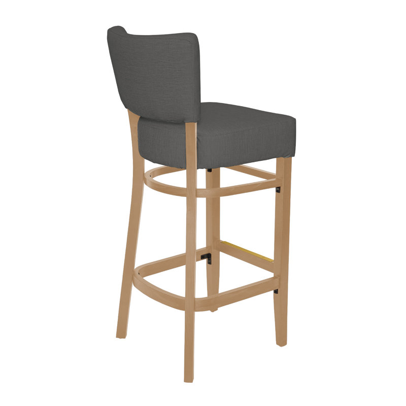 Tabouret de bar Madison, Bois naturel, Gris