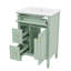 Meuble-lavabo 24 po avec lavabo, armoire de rangement en bois massif avec 2 tiroirs et un tiroir basculant, tablettes réglables-862580841