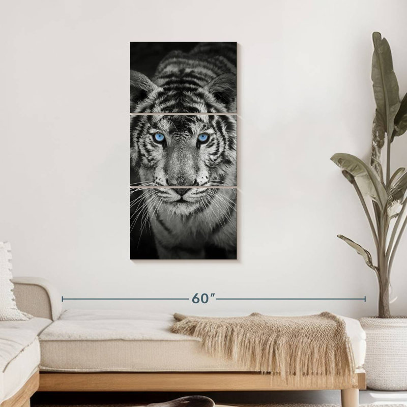 " Blue Eye Tiger " 3 - Pieces, 44" H x 21" W x 1.25" D