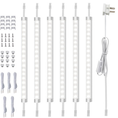 Éclairage à DEL encastré à intensité variable pour cuisine, placard, établi et armoire - ensemble de six branchements ou branchement câblé de 12 pouces