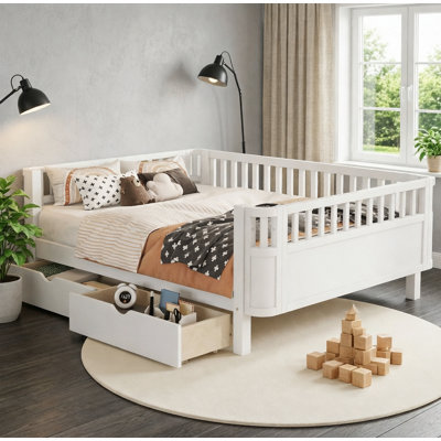 Versatile Design Wood Platform Bed with Storage