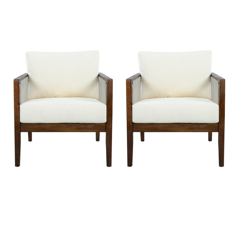 Chaises club d'extérieur (ensemble de 2), Marron foncé