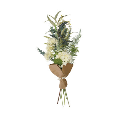 Faux Flower Bouquet in Paper Jute Bow