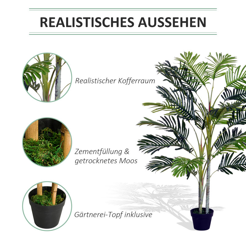 150 cm H Faux Palm Tree Plant in Plastic Pot