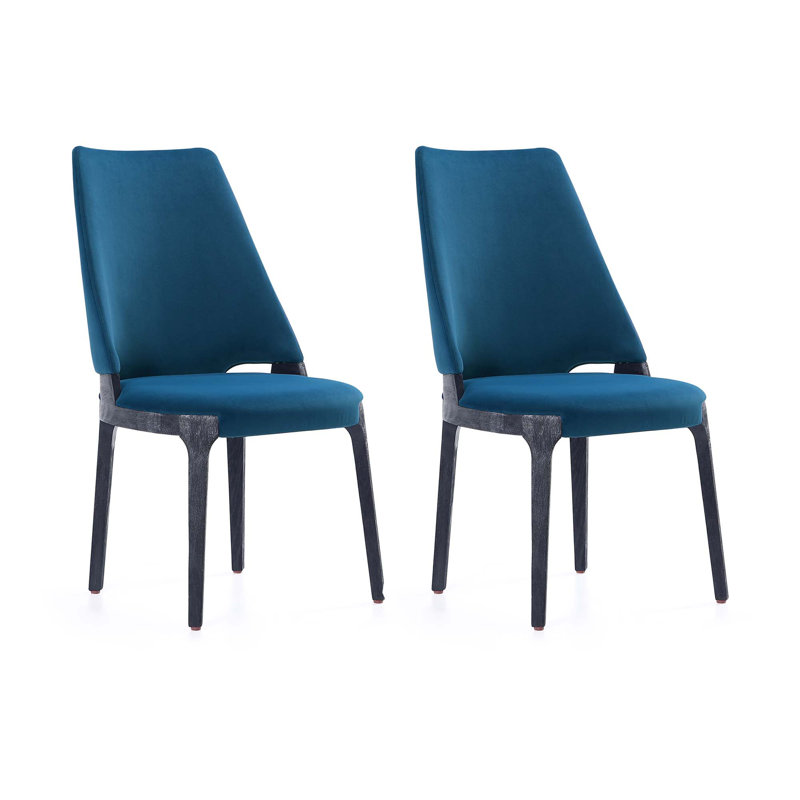 Chaise de salle à manger rembourrée Kara, Bleu