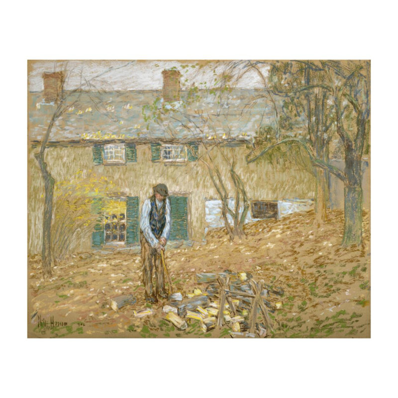 «Woodchopper» par Childe Hassam - impression giclée, H 16 po x l 20 po