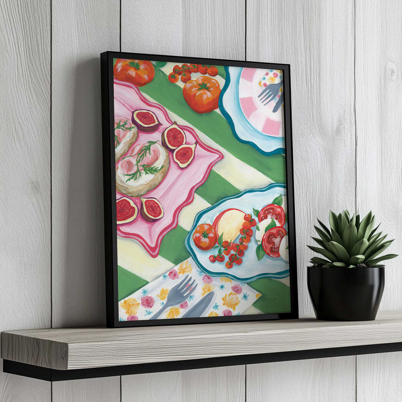«Brunch II» par Yvette St. Amant, reproduction d'art, L 12 po x H 16 po, Argent, Framed Print