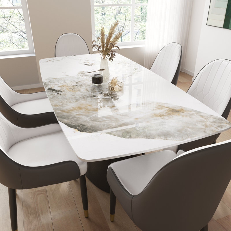 Azelene 18.89'' H Faux Leather Upholstered Side Chair, White/Gray