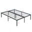 Structure de lit grand en métal robuste avec lattes en acier renforcé et amplement d'espace de rangement sous le lit pour une organisation facile-1022575824