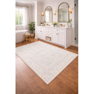 Tapis oriental bleu Oushak Chobi Mute 4X6