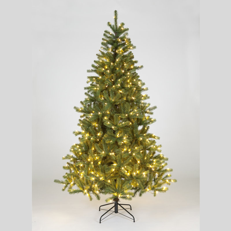 6.89' H Lighted Artificial Fir Christmas Tree, 210" H x 127" D