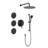 Shower System In Matte Black With Various Options. Head, Hand Shower, Slide Bar, Bodysprays. Self-Cleaning Nozzle. Brass. Wall Mounted Rich Utilities. Mounted. Brass-125519092