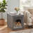 3-in-1 Resin Pet House: Hidden Litter Box Enclosure with Side Table (Light Brown)-1477535013