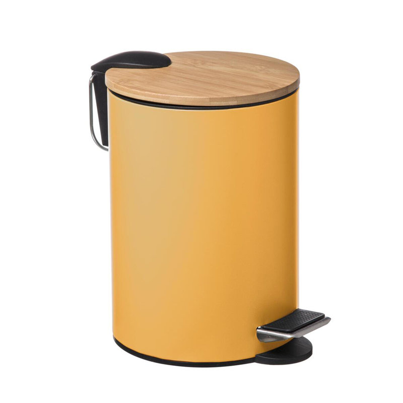 Dreson Metal Step On Kitchen Trash Can, 3 L, Charcoal