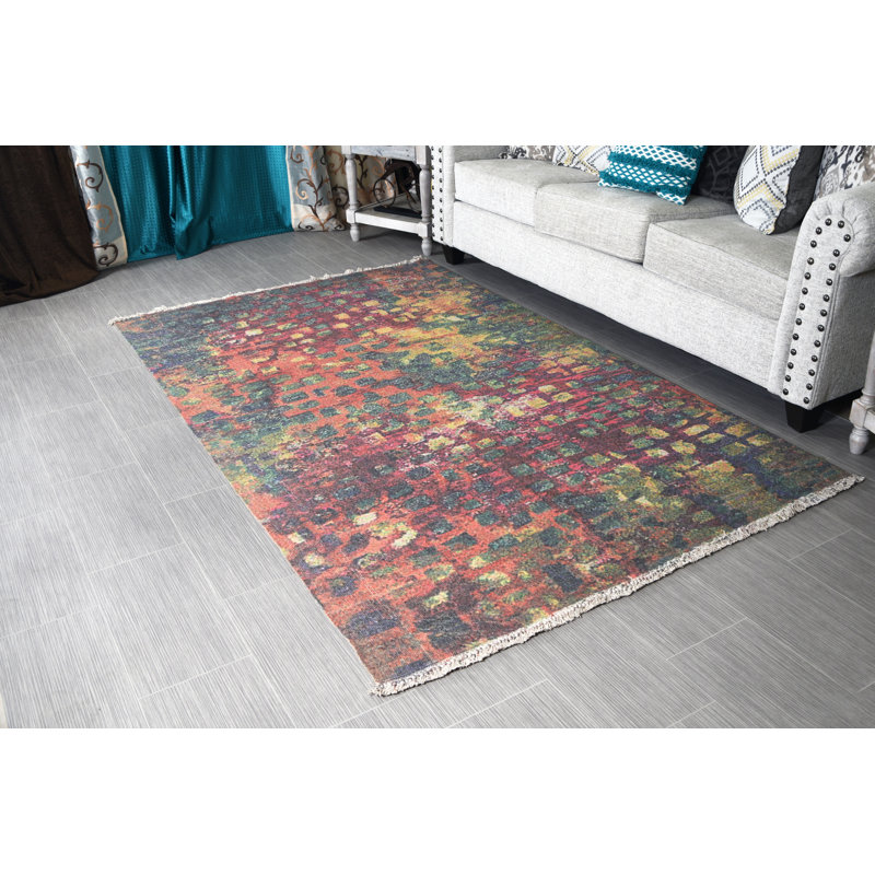 Clovill Abstract Indoor Rug, Rectangle 4' x 6'