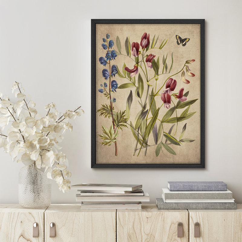 "Les fleurs de pois fleurissent une œuvre d'art rustique, des affiches encadrées, un petit art mural de salle de bain", Noir