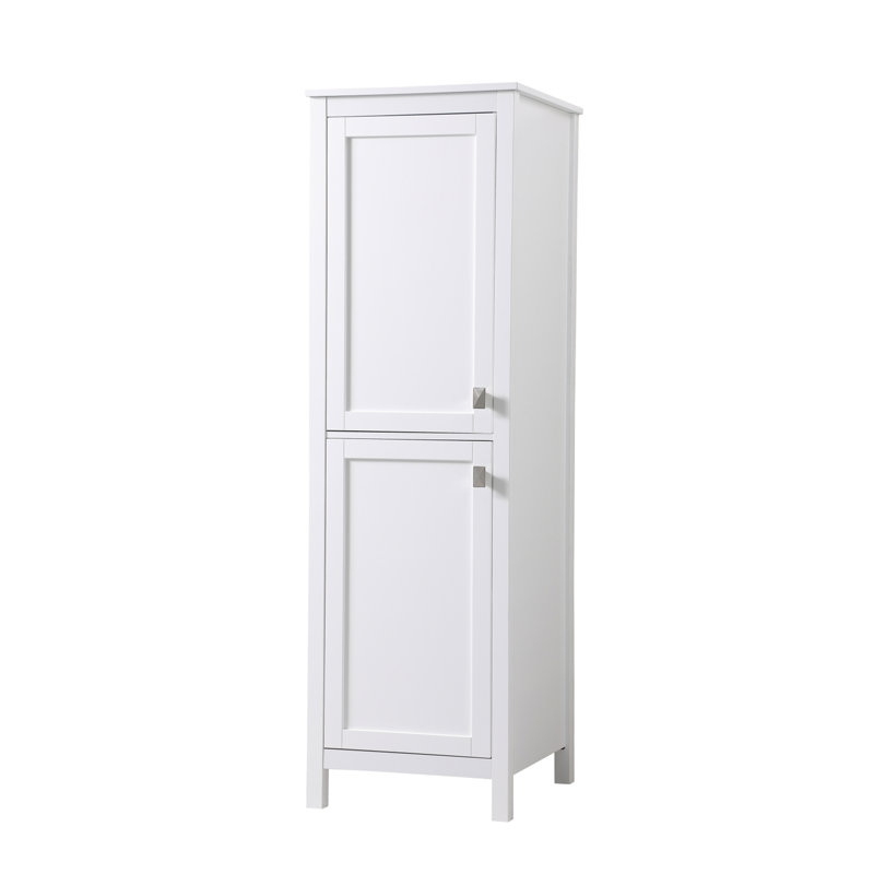 Destinymarie Linen Cabinet, White/Brushed Nickel, 65"H x 20"W x 22"D