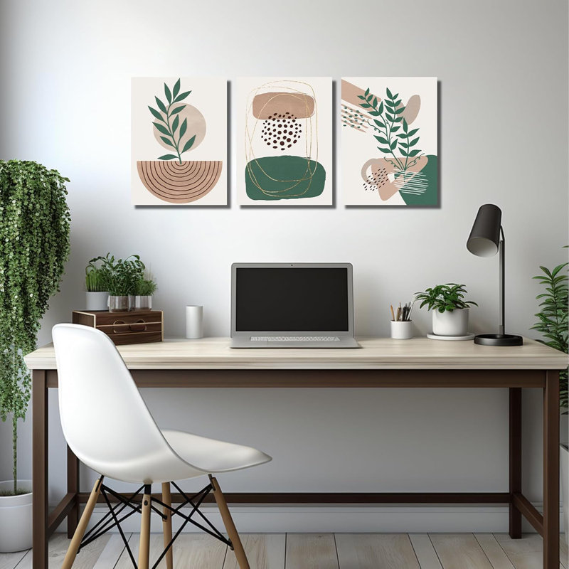 Art mural bohème pour le salon, toile murale botanique pour la chambre à coucher, impressions bohémiennes minimalistes, taille 12 x 16 pouces, 3 pièces