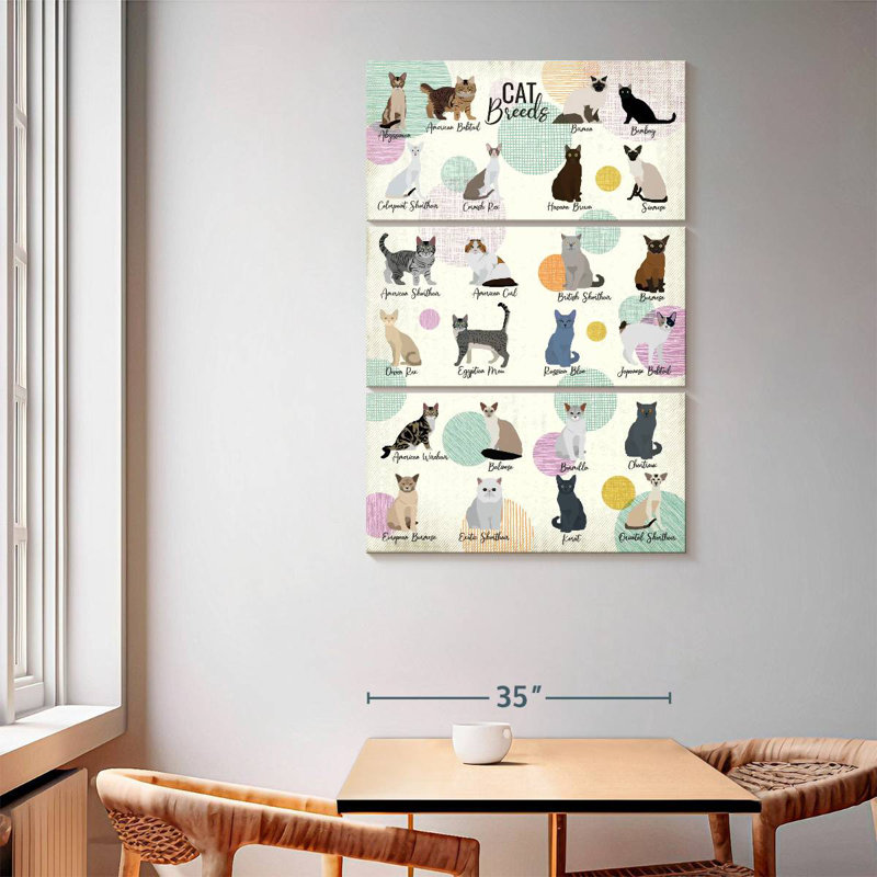 Brampt Cat Breeds Chart, 65" H x 42" W
