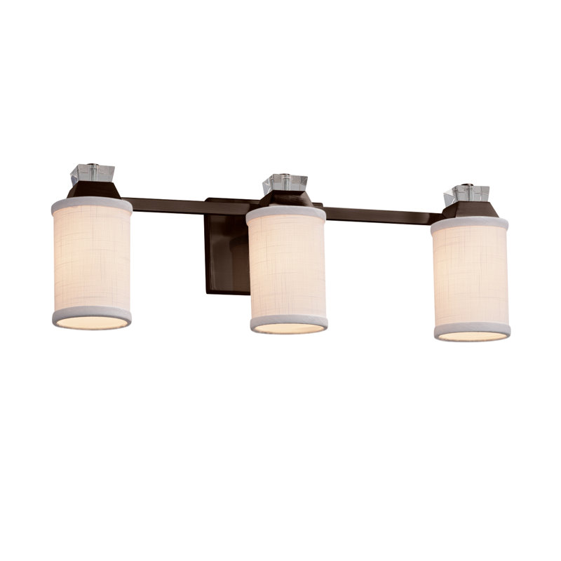 Barre d’éclairage de salle de bain 3 lumières Kenyon, Bronze foncé, Blanc, Incandescent