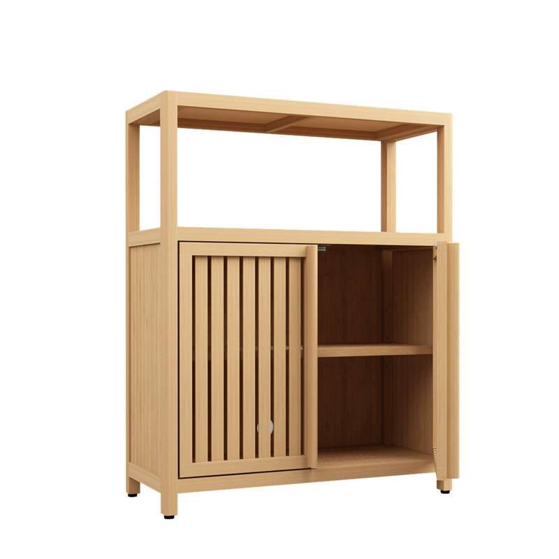 Grande armoire - Rangement pratique pour la salle de bain et le salon 2 tablettes à persiennes