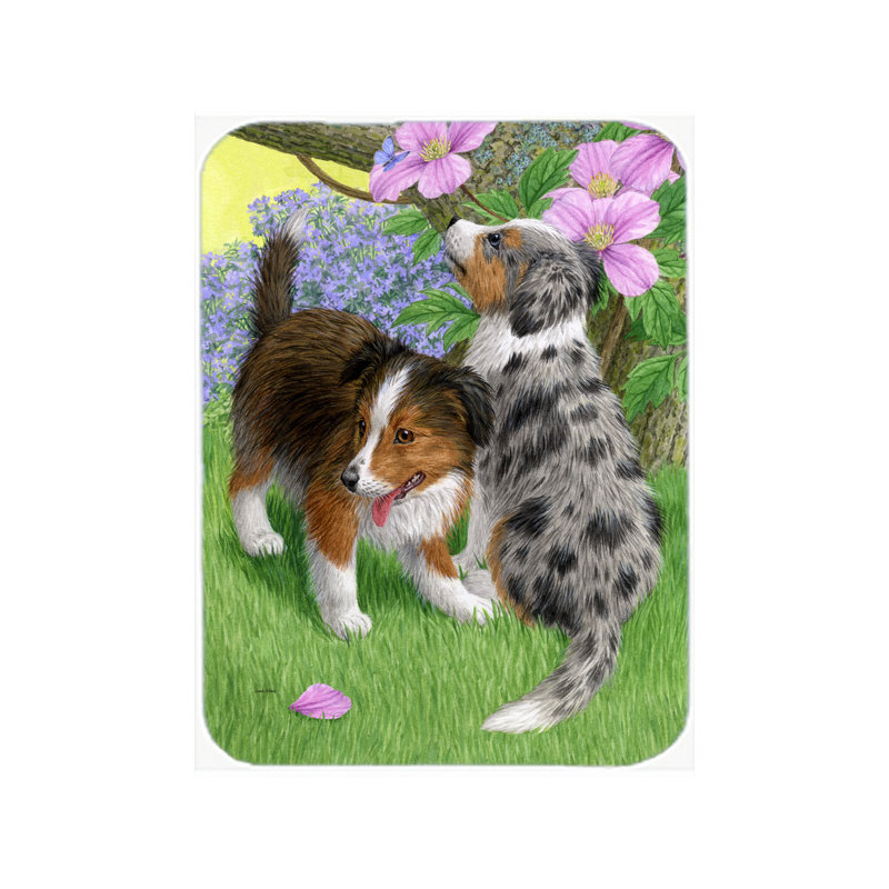 Planche à découper en verre caroline trésors sheltie décoratif