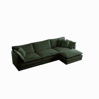 Free Combination Comfy Upholstery Modular Oversized L Shaped Sectional Sofa With Reversible Ottoman