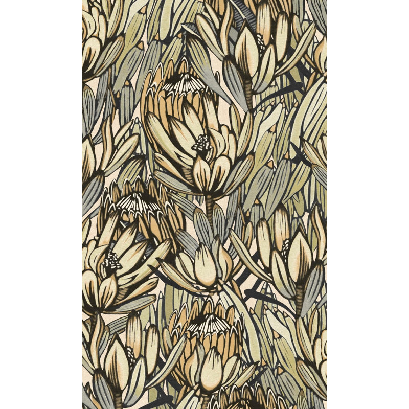 Double rouleau floral myrène, Crème/gris