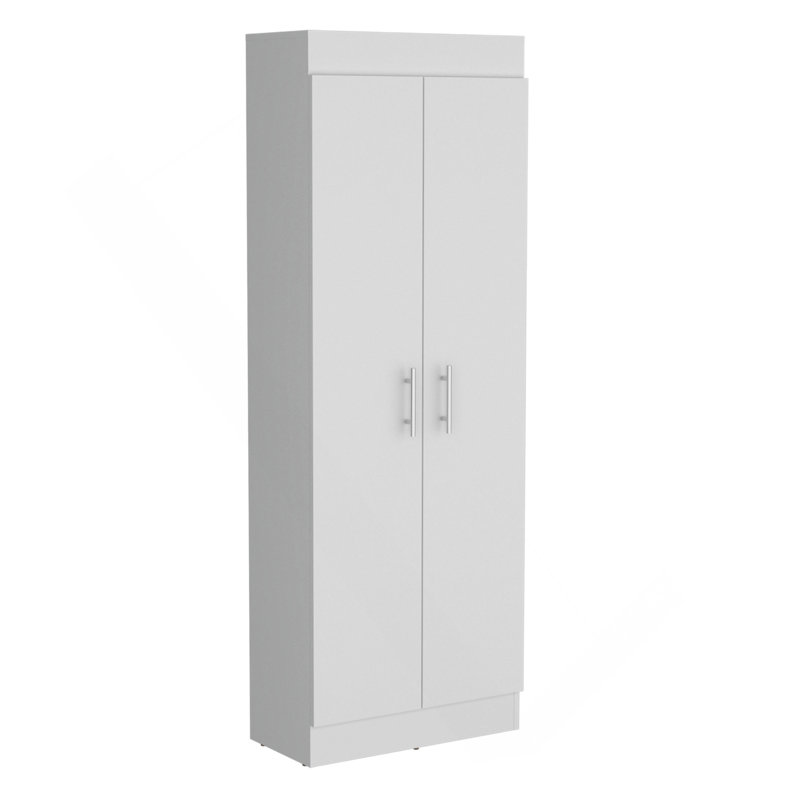 Garde-manger H 67 po, 5 tablettes internes, deux portes, blanc