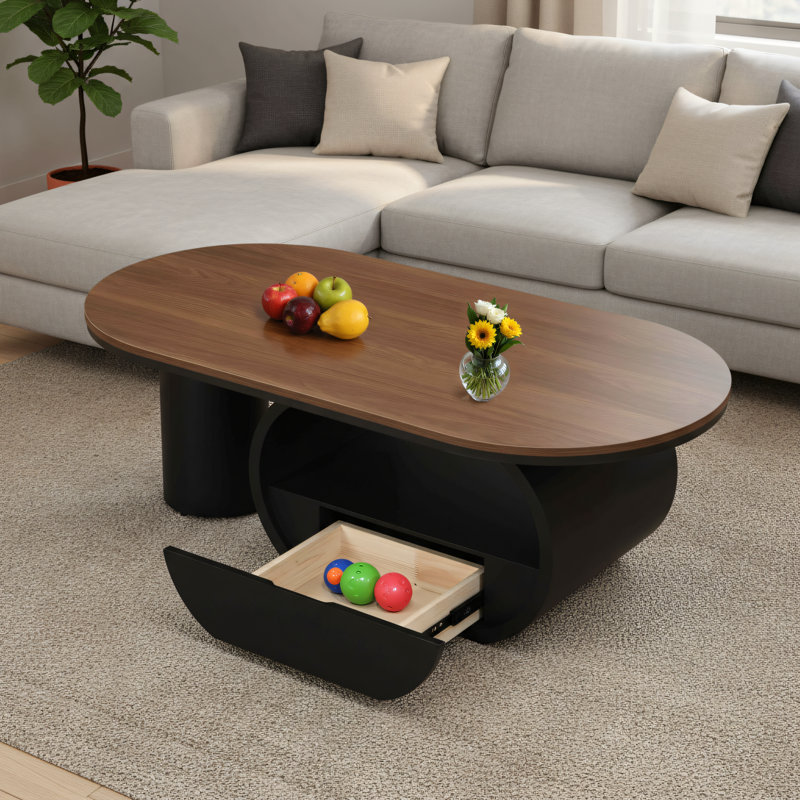 Table basse ovale Luxury Luxury, Noir