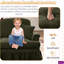 Canapé en chenille 4 places avec 2 repose-pieds et volants amovibles Glendora l 137,8 po