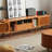 Solid Wood Extendable TV Stand with Curved Design