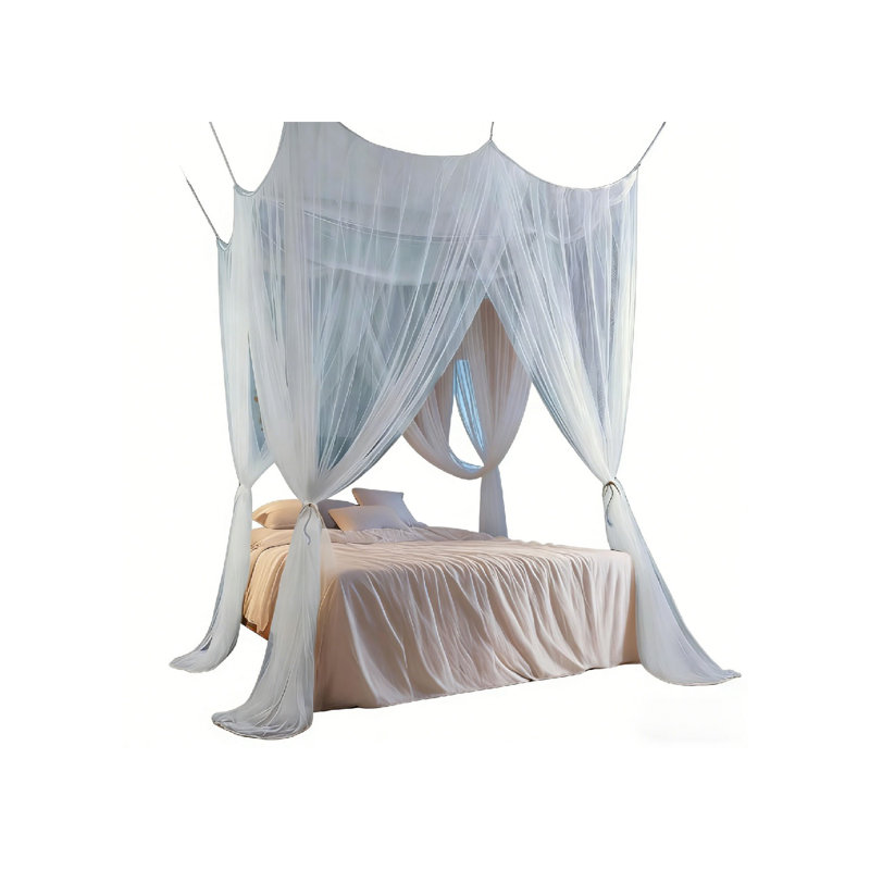 Mosquito Net for Single and Double Beds (190×210×240 cm)  White 4-Corner Bed Canopy