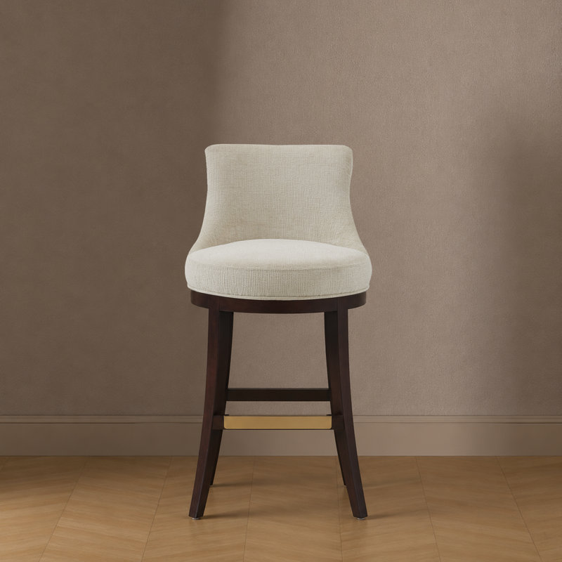 Tabouret de bar en chenille Lucia, Tabouret de bar (siège d'une hauteur de 29,4 po), Naturel, 1