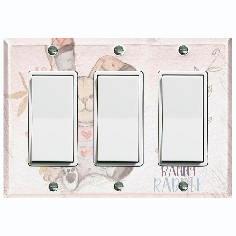 Patterned 3 - Gang Rocker Standard Wall Plate