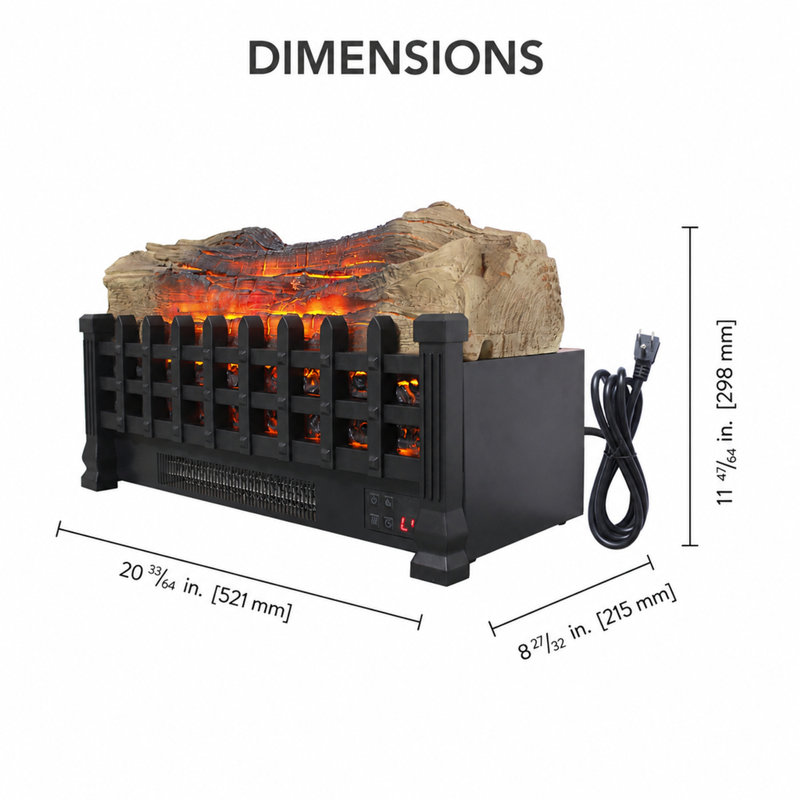 Electric Fireplace Insert With Realistic Flame Effect Remote Control And Supplemental Heat