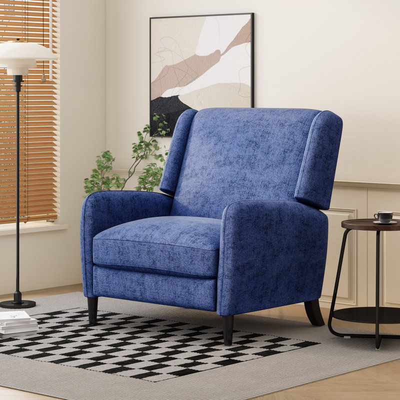 Fauteuil inclinable rembourré, Tissu bleu