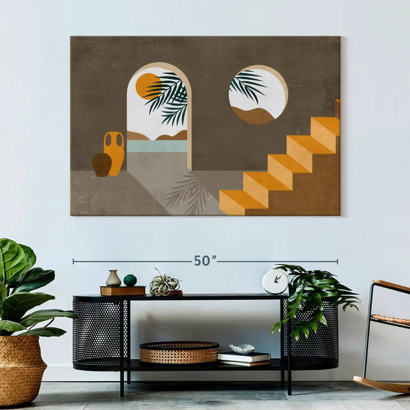 Lilie Midcentury Interior Abstract, 34" H x 51" W