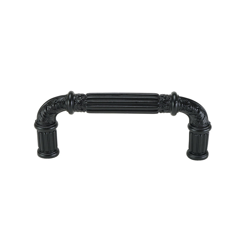 EDGAR BEREBI NANTUCKET 3-1/2" CENTER TO CENTER PULL IN MUSEUM GOLD PLATE, Matte Black