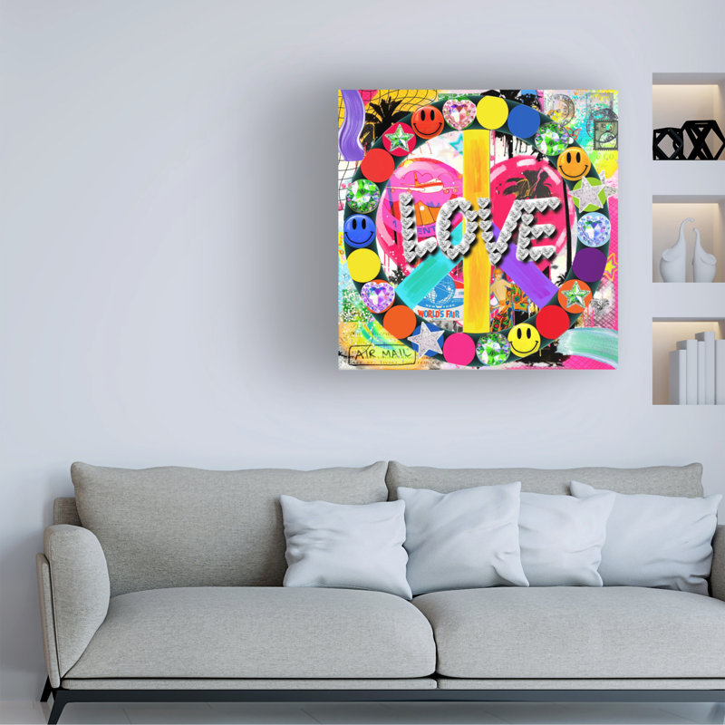 Art sur toile Jess Stempel Peace and Love, H 24 po x l 24 po