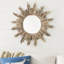 Miroir mural rond en bois flotté Sunburst