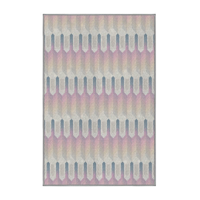 Tapis beige/rose à motifs