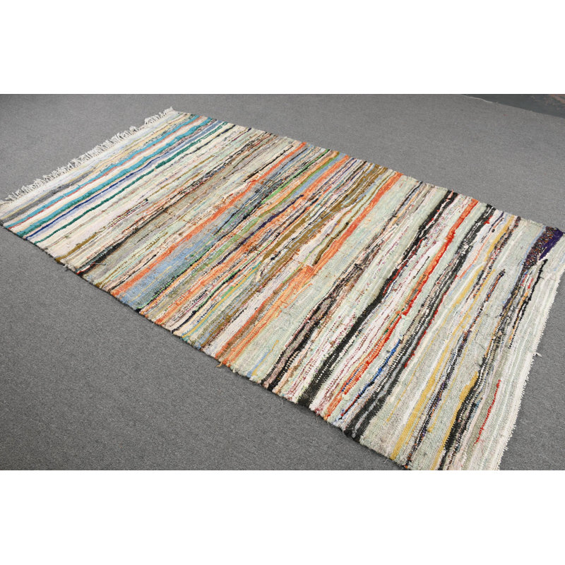 Tapis turc Boho tissé à la main de style rétro - parfait pour rehausser le décor multicolore de la maison