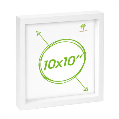 Nicola Spring - 3D Box Photo Frame - 10" x 10" - White