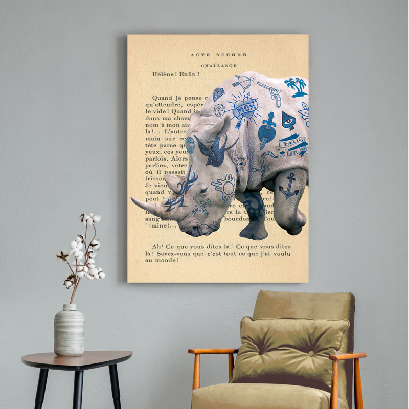 Tattooed Savannah III by Steven Hill - Print on Canvas, 80cm H x 60cm W x 4cm D