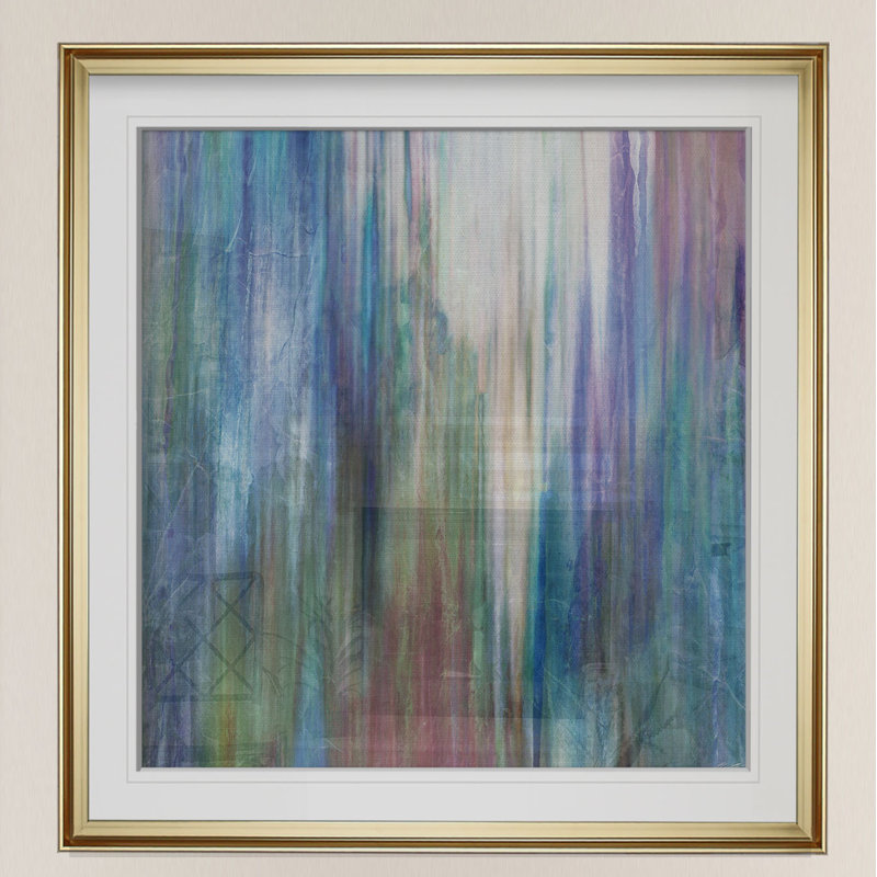 « mistify ii », peinture, H 16 po x l 16 po x P 2 po, Cadre doré