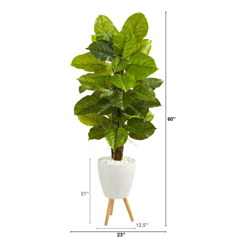 60'' Faux Philodendron Plant in Ceramic Planter